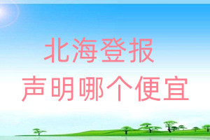 北海登報(bào)聲明哪個(gè)便宜
