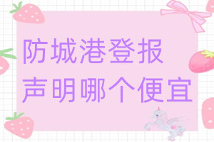 防城港登報聲明哪個便宜