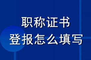 職稱證書登報(bào)怎么填寫